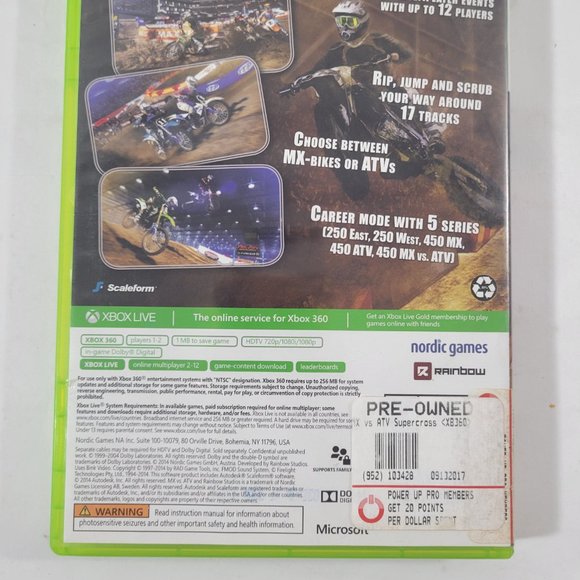 XBox 360 MX vs ATV Super Cross -- ITEM #1299 - Picture 2 of 3
